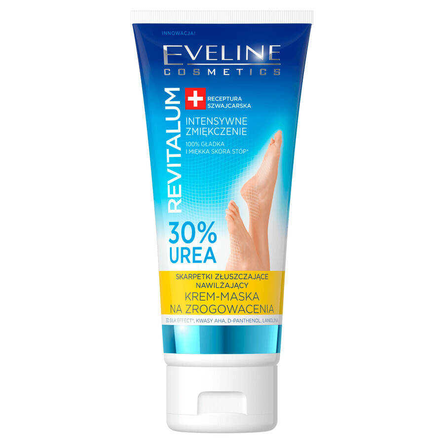 Eveline Cosmetics Revitalium, exfoliating socks, keratosis moisturizing foot cream-mask, 100 ml