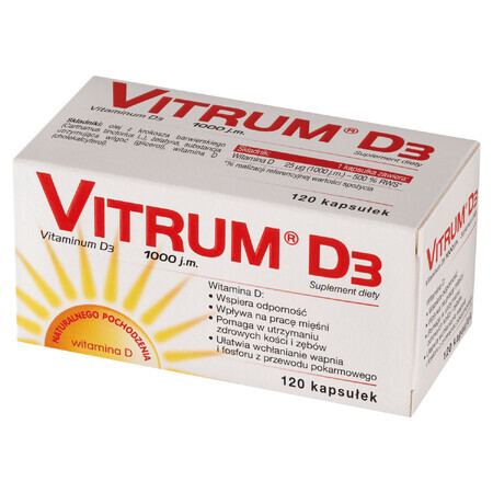 Vitrum D3, vitamine D 1000 IE, 120 capsules