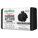 Equilibra Carbone Attivo, cleansing soap, 100% vegetable, with activated carbon, 100 g