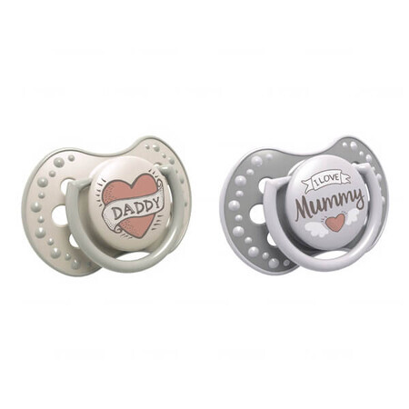 Lovi, dynamic pacifier, I Love, from 3-6 months, 2 pieces