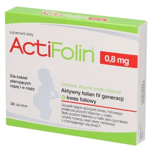 ActiFolin 0.8 mg, folic acid 800 µg, 30 tablets