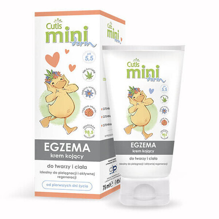 Cutis Mini Derm Eczema, cremă calmantă pentru față și corp, din primele zile de viață, 75 ml