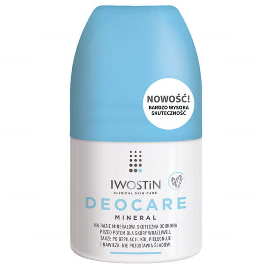 Iwostin Deocare Mineral, anti-transpirant roll-on pour peaux sensibles, 50 ml