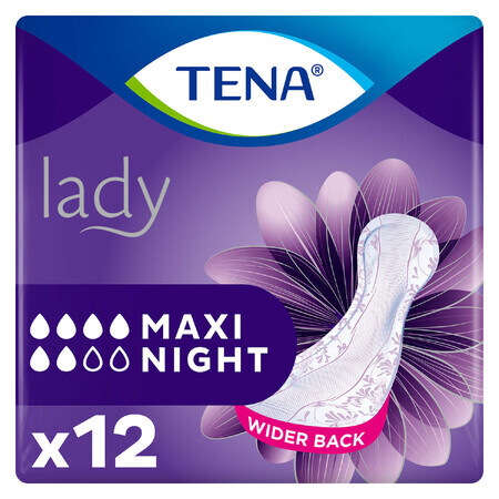 Tena Lady, serviettes hygiéniques spécialisées, Maxi Night, 12 pièces