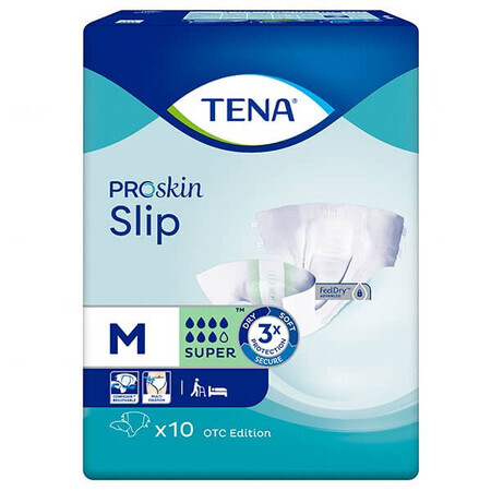 Tena ProSkin Slip Super OTC Mutanda Assorbente Taglia M, 10 pezzi