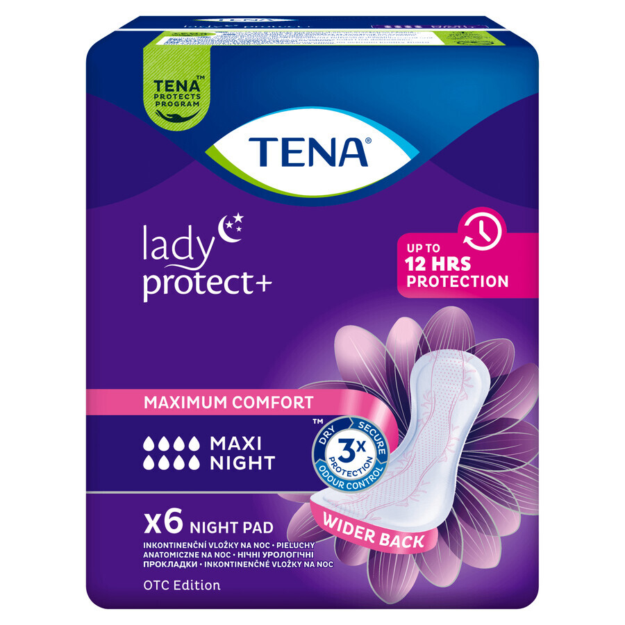 Tena Lady, tampoane sanitare urologice, Maxi Night, 6 buc.