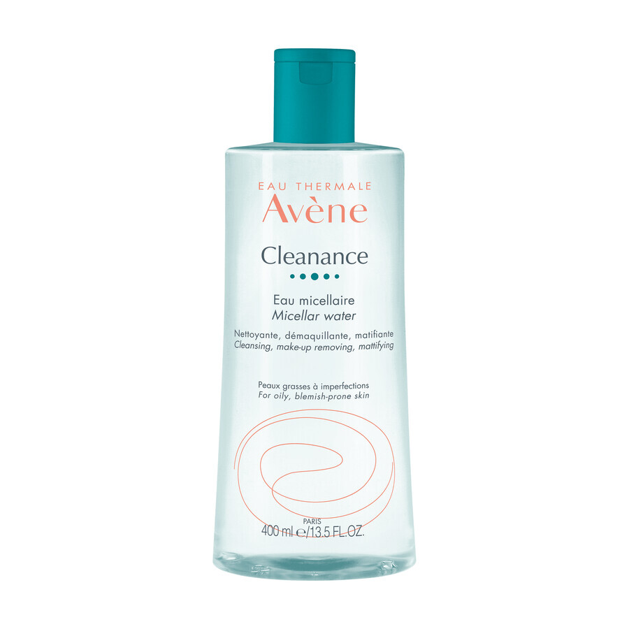 Avene Cleanance, Agua micelar para rostro y ojos, piel grasa con imperfecciones, 400 ml