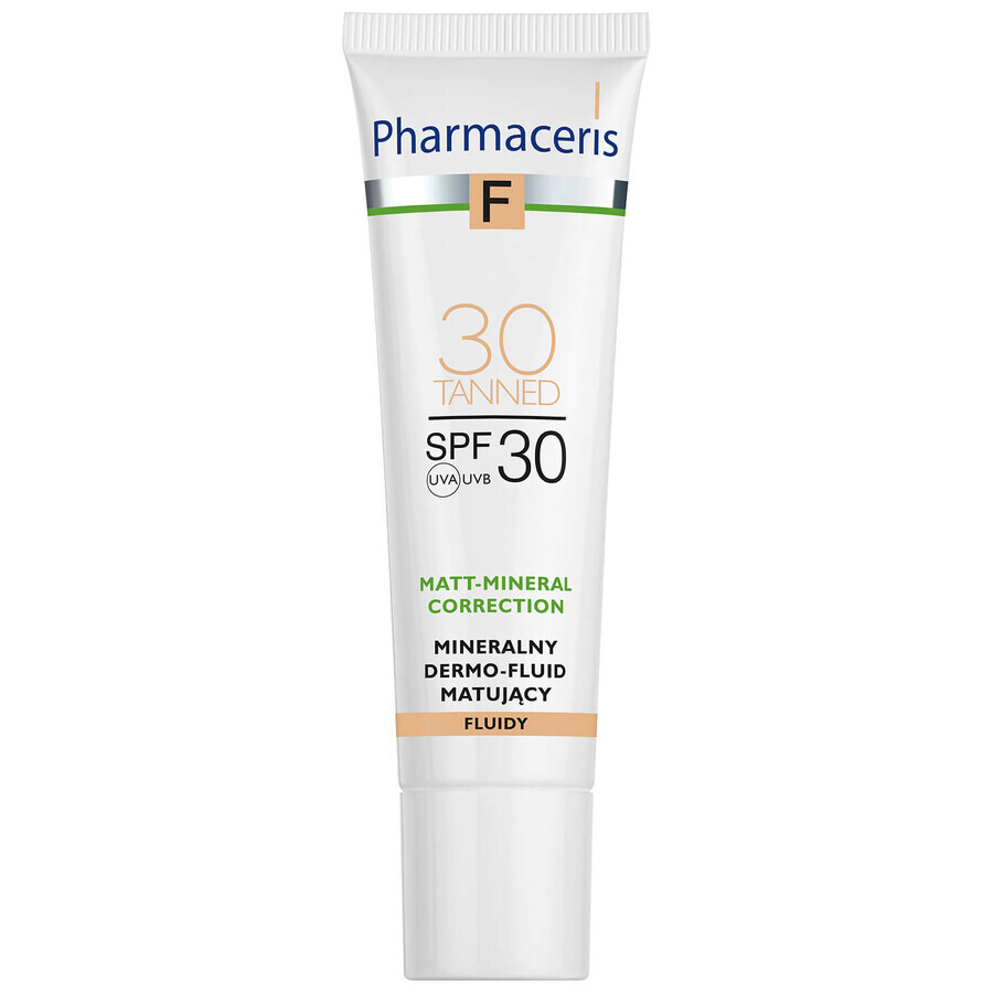 Pharmaceris F Matt-Mineral-Correction, dermo-fluid mineral matifiant, 30 Tanned, SPF 30, 30 ml