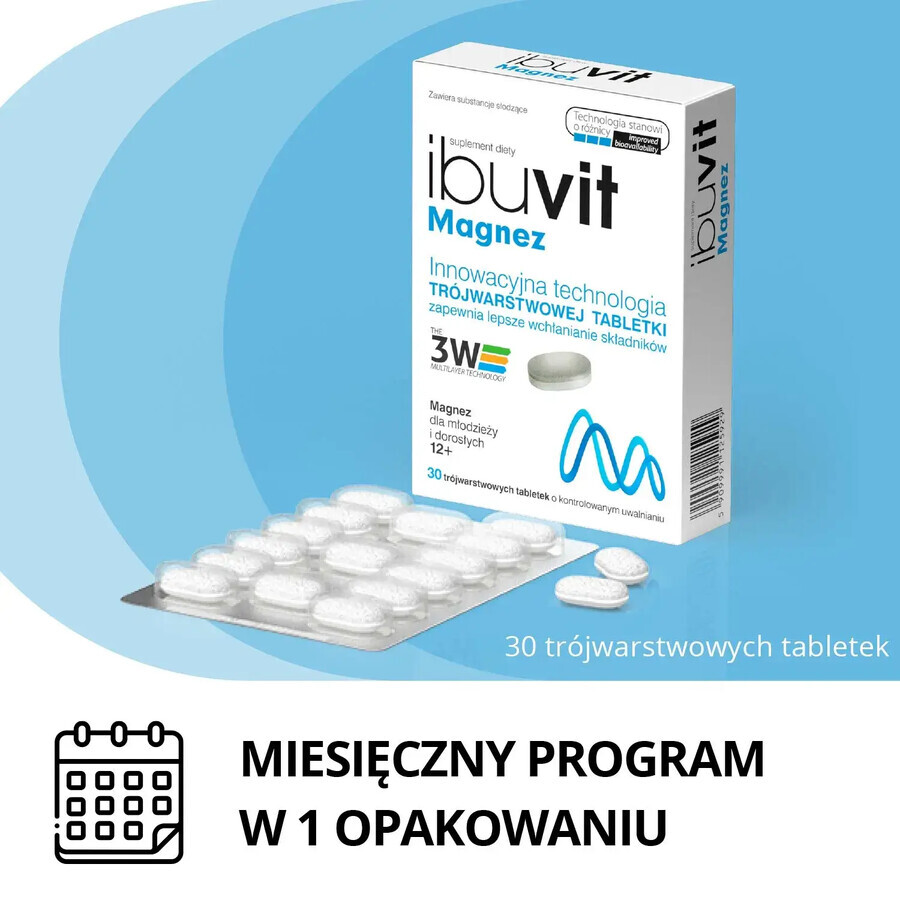 Ibuvit Magnesium, 30 tabletten met gereguleerde afgifte