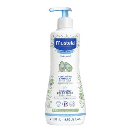 Mustela Bebe Enfant, gel nettoyant pour le corps, dès 1 jour, 500 ml