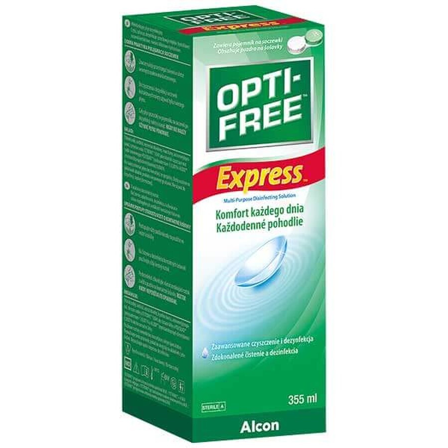 Opti-Free Express, multifunctionele desinfecterende lenzenvloeistof, 355 ml