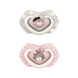 Biberon Calmante in Silicone 6-18m Simmetrico Bonjour 22/648, Rosa, 2 Pezzi