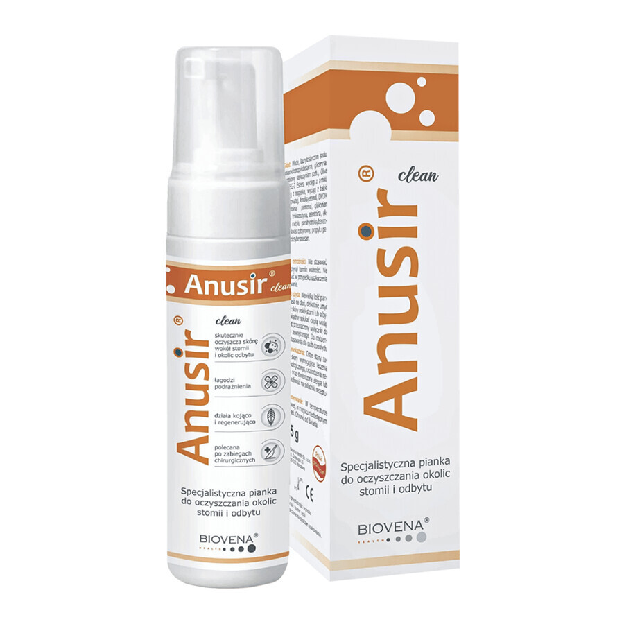 Anusir Clean, gespecialiseerd schuim voor het reinigen van het stoma- en anusgebied, 225 g