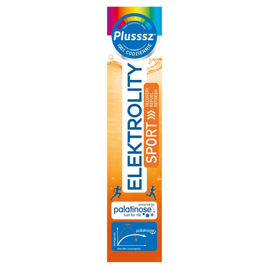 Plusssz Electrolytes Sport 100% Complexe, arôme citron-pamplemousse, 24 comprimés effervescents