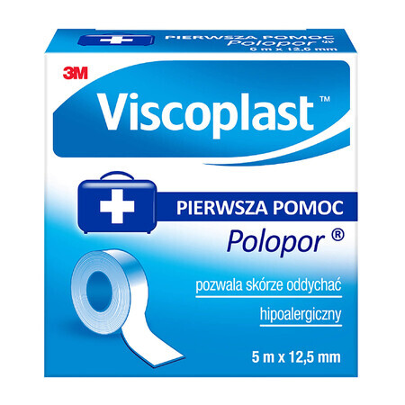 Viscoplast Polopor, adeziv nețesut, 5 m x 12,5 mm, 1 bucată