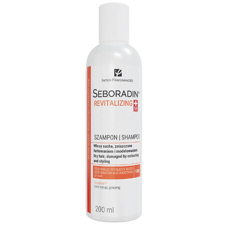 Seboradin Revitalisant, shampoing pour cheveux secs et abîmés par les teintures et les coiffages, 200 ml