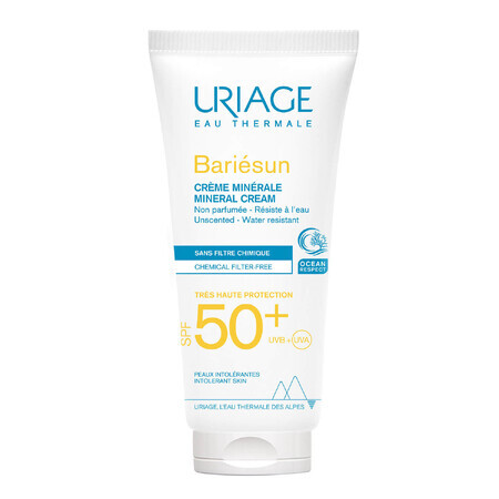 Uriage Bariesun, Mineral face and body cream, hypersensitive skin with intolerances, SPF 50+, 100 ml