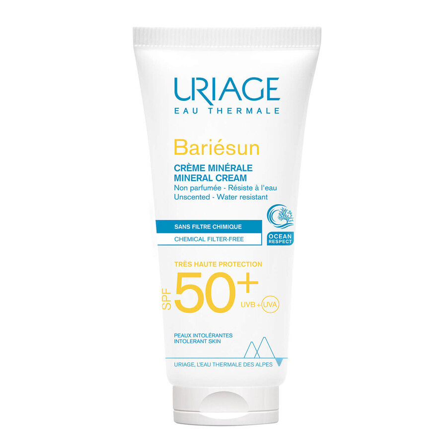 Uriage Bariesun, Mineral face and body cream, hypersensitive skin with intolerances, SPF 50+, 100 ml