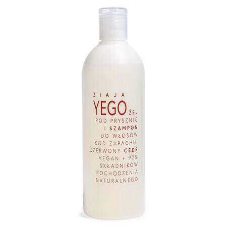 Ziaja Yego, gel de ducha y champú, cedro rojo, 400 ml