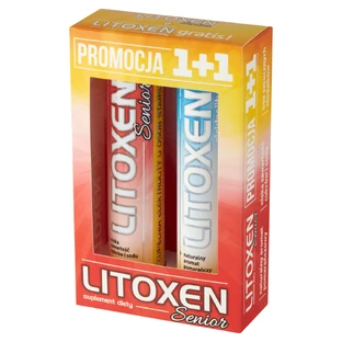 Litoxen Senior, smak pomarańczowy, 20 tabletek musujących + Litoxen Elektrolity, smak pomarańczowy, 20 tabletek musujących