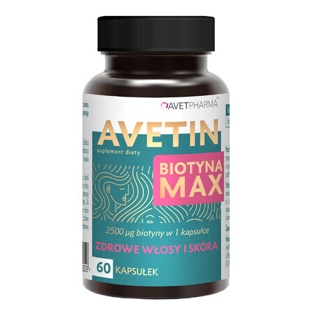 Avetin Biotin Max, biotin 2500 µg, 60 capsules