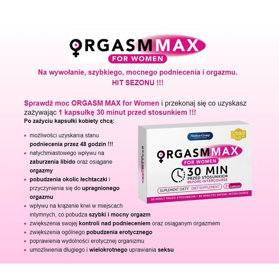 Medica-Group Orgasm Max pour femme, 2 gélules