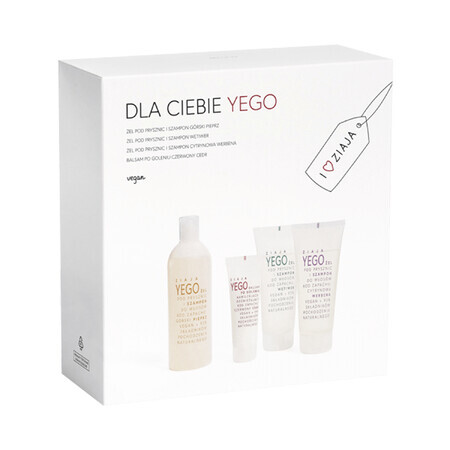 Ziaja Yego set, douchegel en shampoo, 400 ml + douchegel en shampoo, 2 x 200 ml + aftershavebalsem, 80 ml