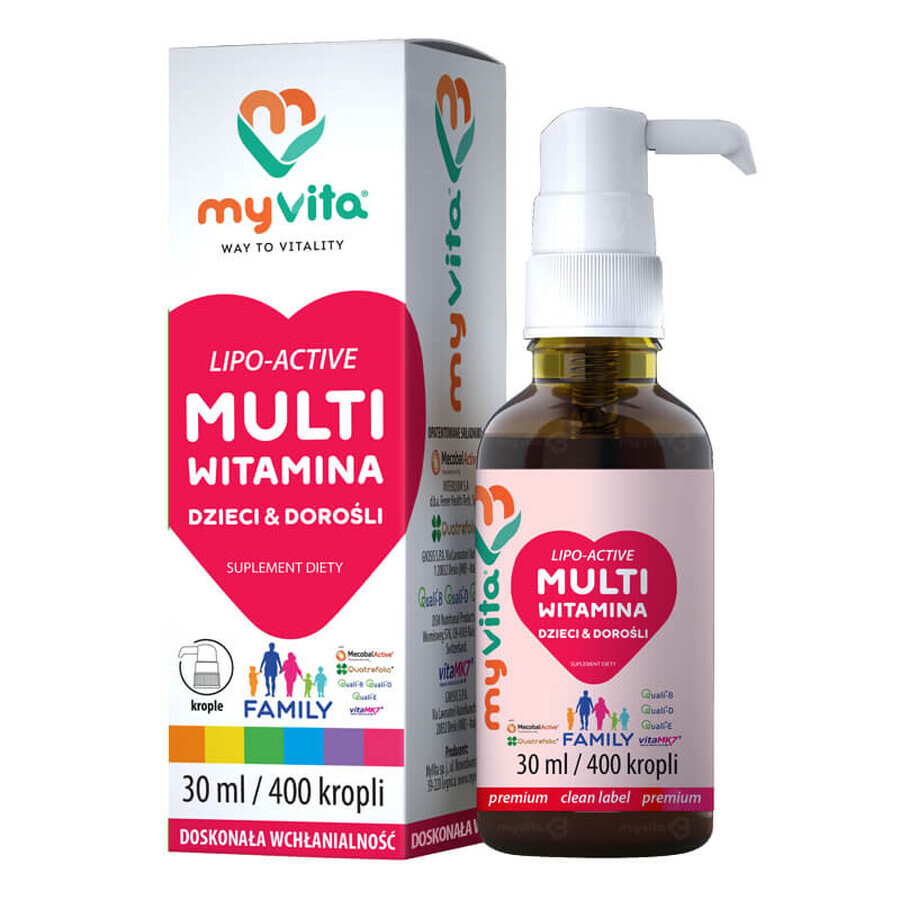 MyVita Multivitamin Family, drops for children and adults, 30 ml