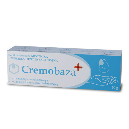 Cremobaza+, crème hydratante et onctueuse à formule antibactérienne, 30 g