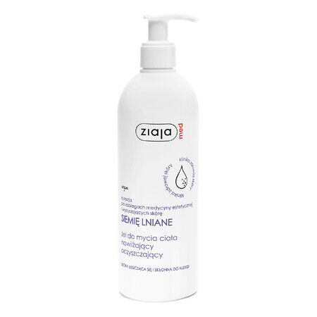 Ziaja Med Lijnzaad, hydraterende en reinigende body wash gel, schilferige en allergische huid, 400 ml