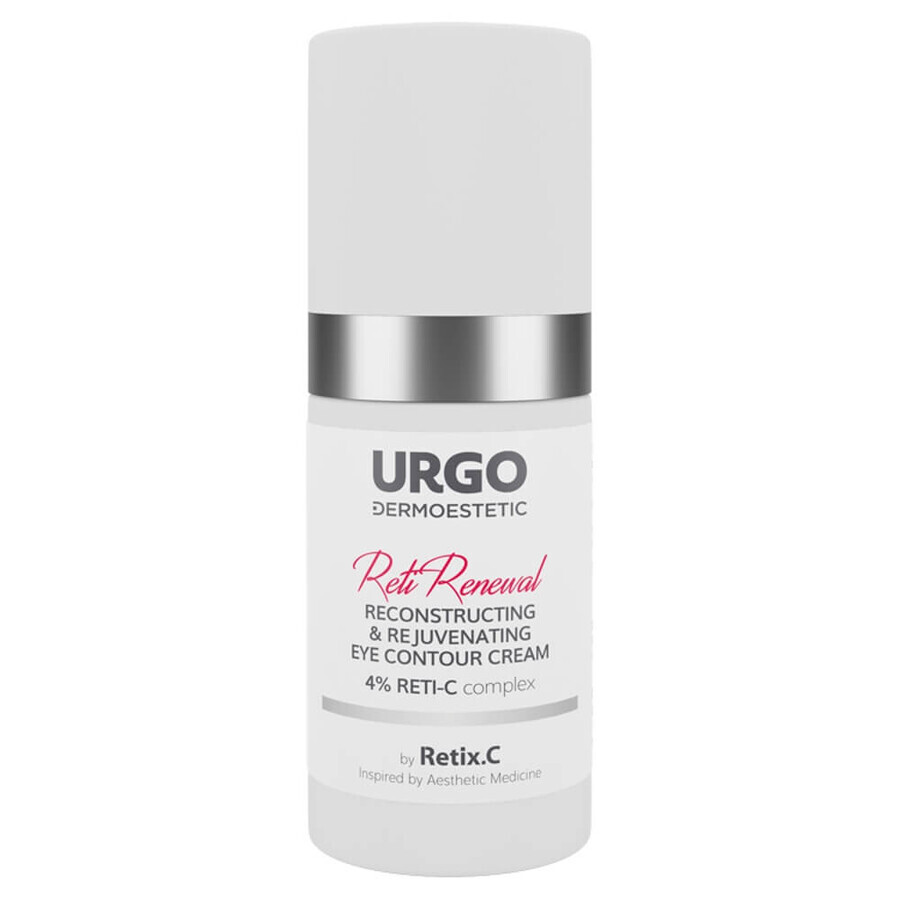 Urgo Dermoestetic Reti Renewal, crème reconstructrice et rajeunissante pour la peau du contour des yeux 4% RETI-C, 15 ml