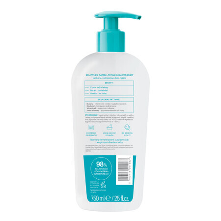 Oillan Baby, gel lavant 3en1 pour le bain, le corps et les cheveux, dès 1 jour, 750 ml