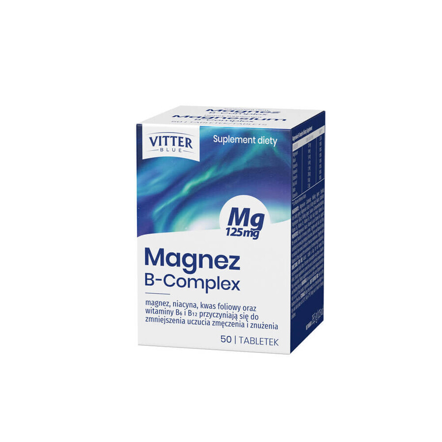 Vitter Blauw Magnesium B-Complex, 50 tabletten