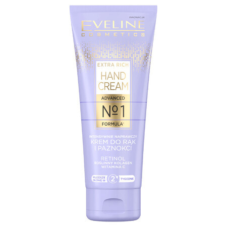 Eveline Cosmetics Extra Rich, intensief herstellende hand- en nagelcrème, 75 ml