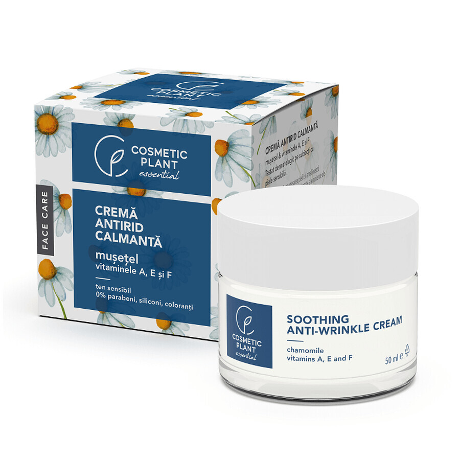 Crema lenitiva antirughe con camomilla e vitamine A, E ed F, 50 ml, Pianta cosmetica