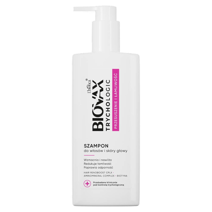 Biovax Trychologic Droogheid en Broosheid, shampoo voor haar en hoofdhuid, 200 ml