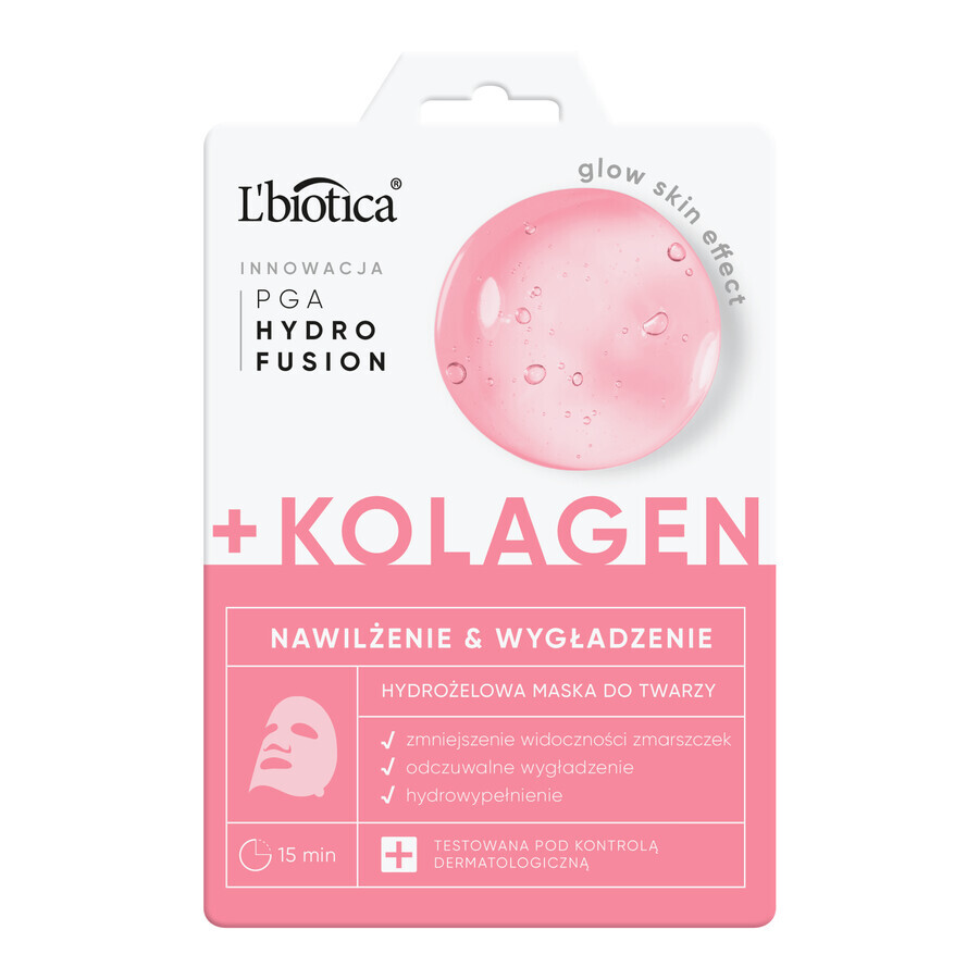 L&#39;Biotica, hydrogel gezichtsmasker met collageen, 1 stuk