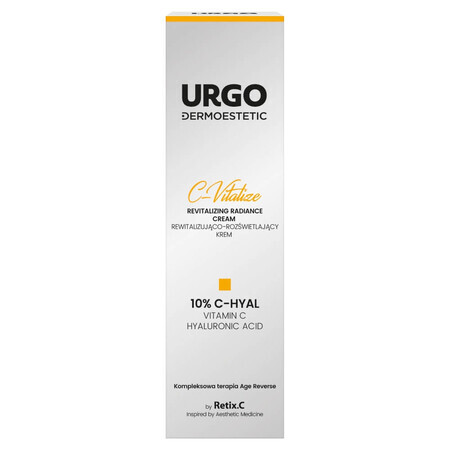 Urgo Dermoestetic C-Vitalize Crema Viso, Collo e Décolleté Rivitalizzante e Illuminante, 48 ml