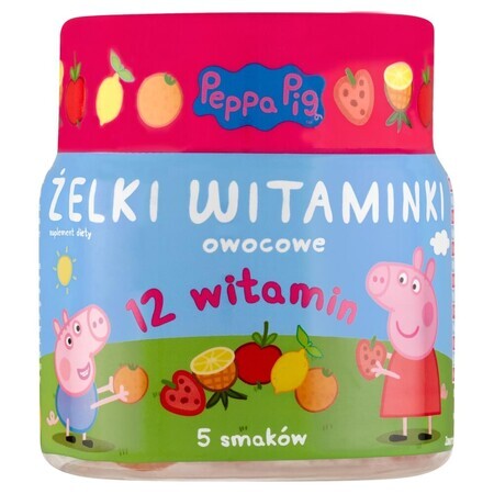 Gelées vitaminées Peppa Pig, saveur fruit, à partir de 3 ans, 60 pièces