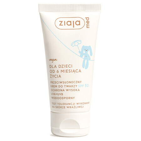 Ziaja Med, crème solaire visage, dès 6 mois, SPF 50, 50 ml