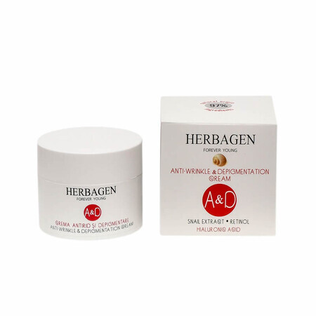 Anti-wrinkle and depigmentation cream with snail extract, 50 g, Herbagen