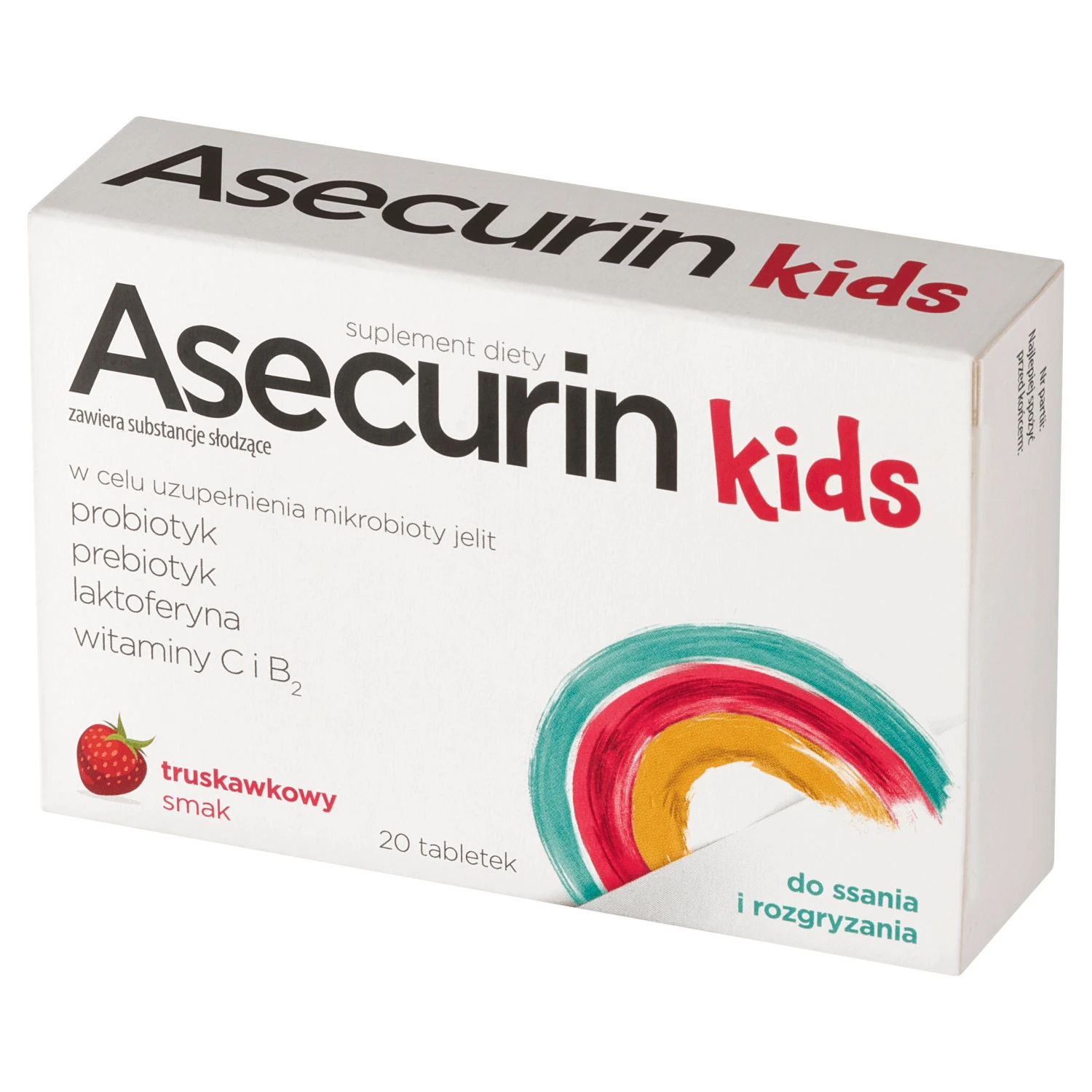 Asecurin Kids, aardbeiensmaak, 20 kauwtabletten