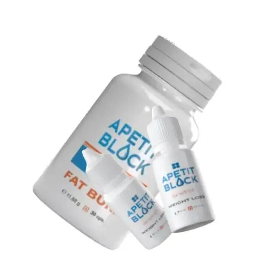 Apetit Block Sinetrol-pakket 30 capsules + 2 flessen x 15 ml - voor gewichtsverlies