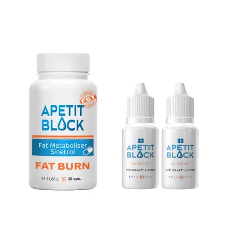 Apetit Block Sinetrol Paket 30 Kapseln + 2 Flaschen x 15 ml, Empire Expert Pharma