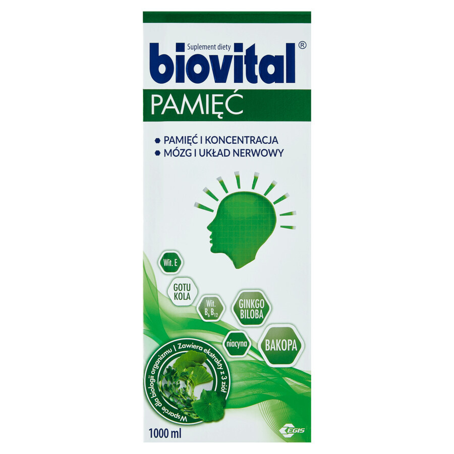 Biovital Memory, 1000 ml EMBALLAGE CONTAMINE