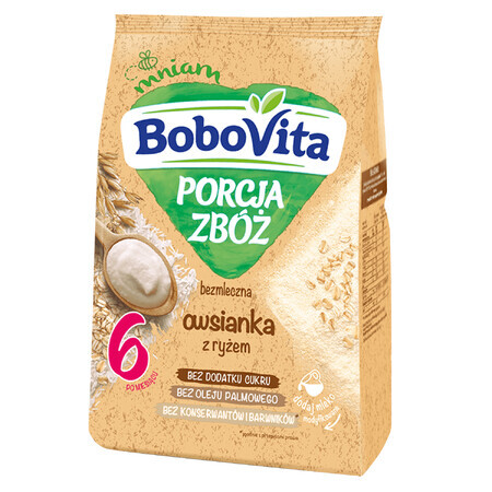 BoboVita Porcja Zbóż Oat flakes with rice, without milk, without added sugar, after 6 months, 170 g SHORT DATA