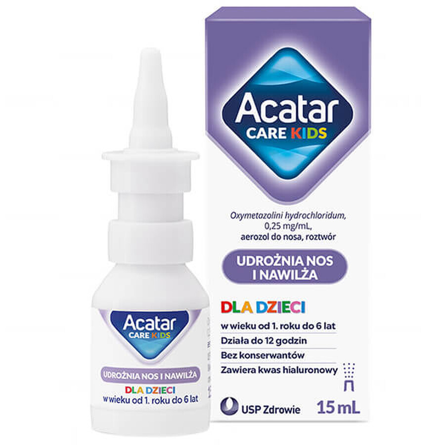 Acatar Care Kids 0,25 mg/ml, neusspray voor kinderen van 1-6 jaar, oplossing, 15 ml KORT GEDRAG