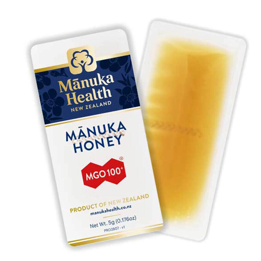 Manuka Health, Manuka honing MGO 100+, 5 g x 12 zakjes KORT GEDATeerd