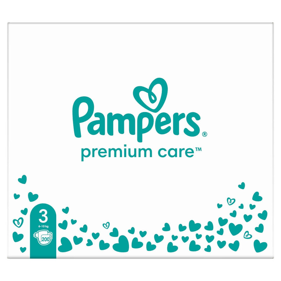 Pampers Premium Care, scutece mărimea 3, 6-10 kg, 200 PACHET DEFECTAT