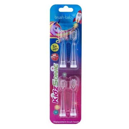 Brush-Baby KidzSonic, sonische tandenborstel tips voor kinderen vanaf 3 jaar, 4 stuks